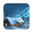 thumbnail image 1 of Gaeub Mountain Cottage In Snow Print 6 Pcs Leather Coasters for Drinks ,Drink Coasters Sets,Drink Table Cup Coasters for Living Room Kitchen Coffee Decor,Square, 1 of 7
