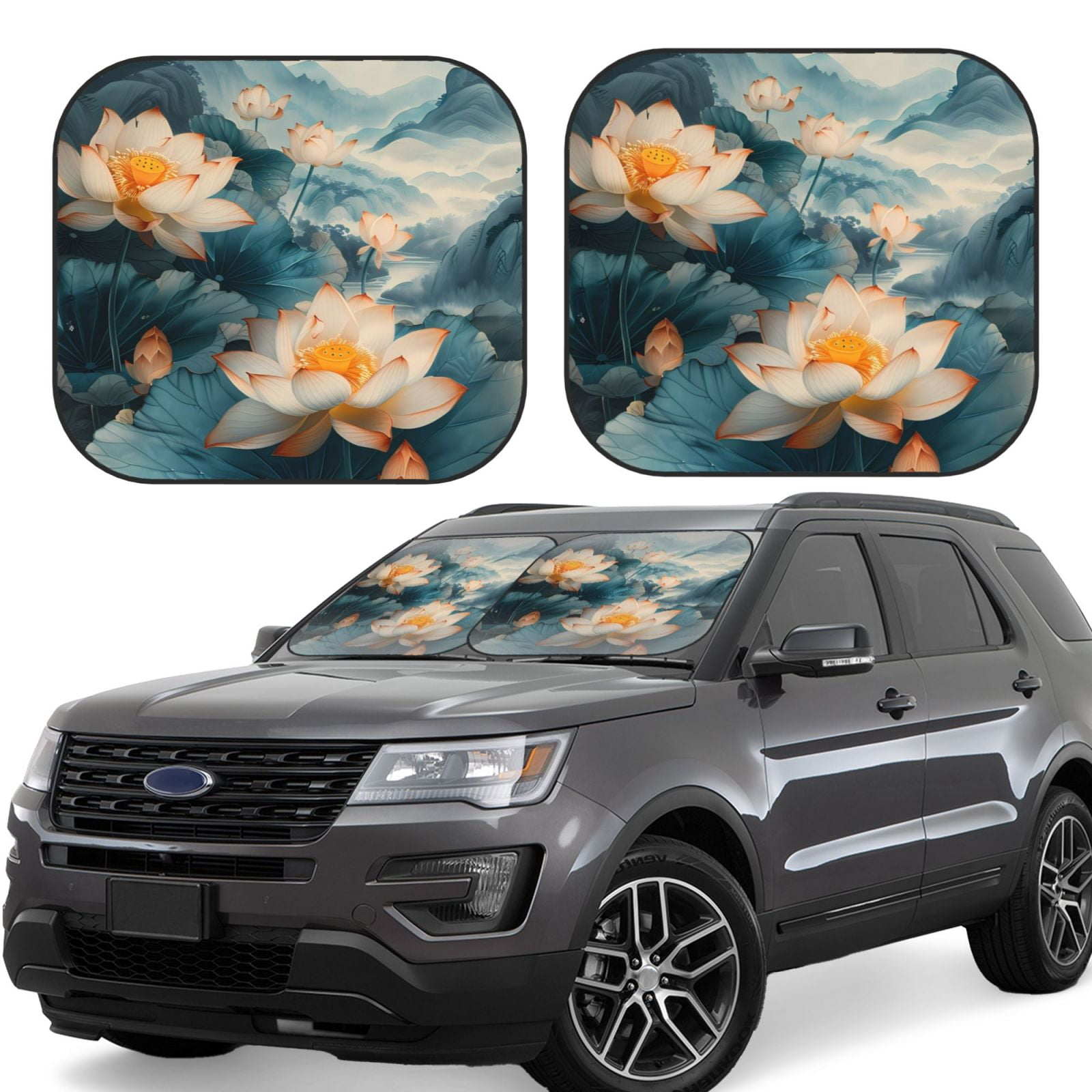 Shangniulu Car Windshield Sun Shade White Dove Flying In The Sun Car Sun Shade Windshield Foldable Front Window Sunshade Sun Visor Protector Universal Fit C