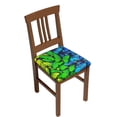 thumbnail image 1 of Gaeub Multicolored Butterflies Square Chair Seat Covers, Stretch Fitted Printed Chair Seat Cushion Cover for Kitchen, Office - One Size, 1 of 9