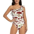 thumbnail image 1 of Gaeub Mushroom Women's One Shoulder Ruffle Tummy Control Swimwear for Swimming Surfing Beach Party - Large, 1 of 8