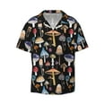 thumbnail image 1 of Gaeub Mushrooms and Autumn Leaves Men's Lapel Short Sleeve Shirt, Relaxed Fit Shirt, Soft and Breathable for Outdoors Party Travel - Small, 1 of 7