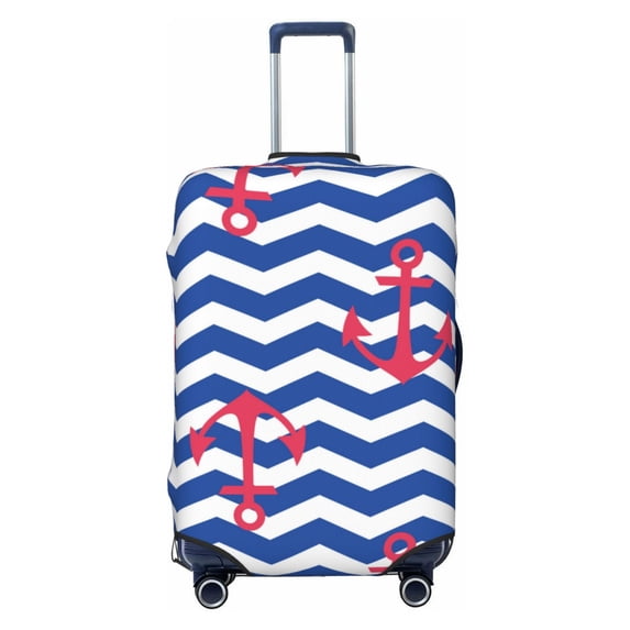 Gaeub Nautical Anchors Elastic Luggage Cover with Concealed Zipper Dust-Proof Luggage Cover Protector - 18-32 inch - Small