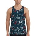 thumbnail image 1 of Gaeub Navy Blue Geometric Men's Athletic Tank Top, Workout Sleeveless Shirts, Running Tank Tops for Gym, Running, Training - Small, 1 of 9