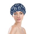 thumbnail image 1 of Gaeub Navy Nautical Shower Caps for Women Men,Double Waterproof Layers Bathing Hat,Elastic and Reusable Bath Caps, 1 of 7