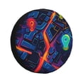 thumbnail image 1 of Gaeub Neon City Map 14-17in Tire Cover, Spare Tire Cover, for Camper Caravan, Trailer, Car, Truck, SUV, Jeep-16 inch, 1 of 6