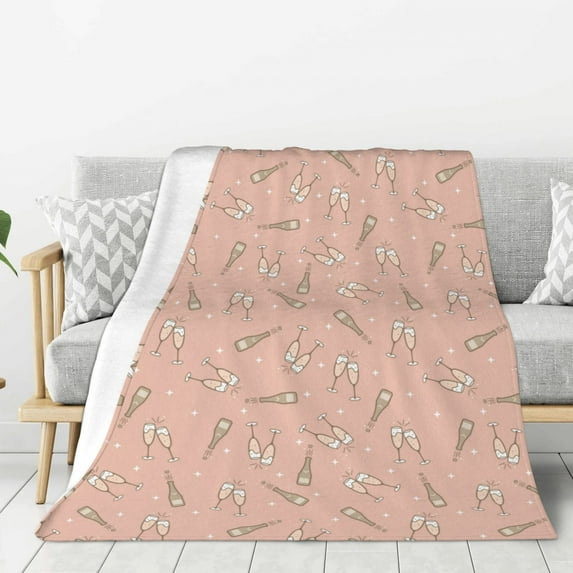 Gaeub New Year'S Eve Party Print Flannel Throw Blanket, Home Fleece Throw Blanket for Couch or Bed,Decorative Blankets,Lightweight Fuzzy Flannel Blanket-40"x30"
