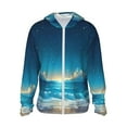 thumbnail image 1 of Gaeub Night Sky Beach Scene Men's and Women's UPF 50+ Long-Sleeved Sun Protection Clothing, Fishing Shirt Long Sleeve Zip-XX-Large, 1 of 7