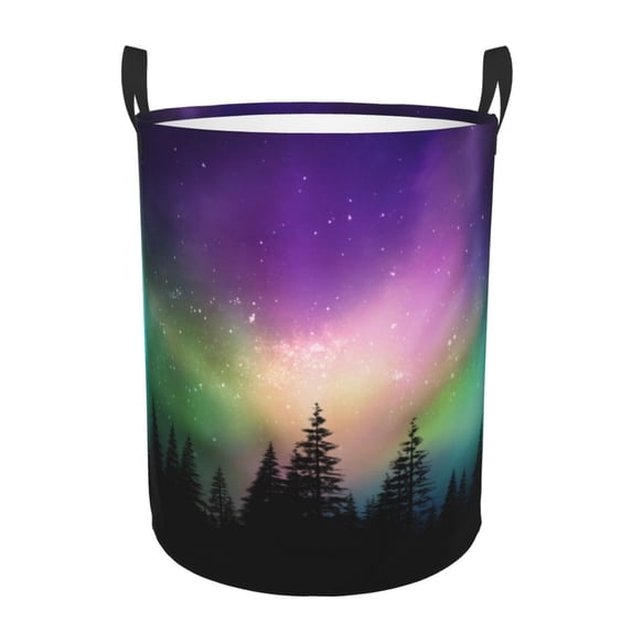 Gaeub Northern Lights Dirty Clothes Storage Basket, Toy Storage Bin for Storing Clothing, Diapers, Toys-Medium