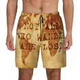 thumbnail image 1 of Gaeub Not All Those Who Wander Are Lost2 Mens Swim Trunks Stretch Beach Shorts Quick Dry for Men Swim Shorts Swimwear with Pockets- X-Large, 1 of 9