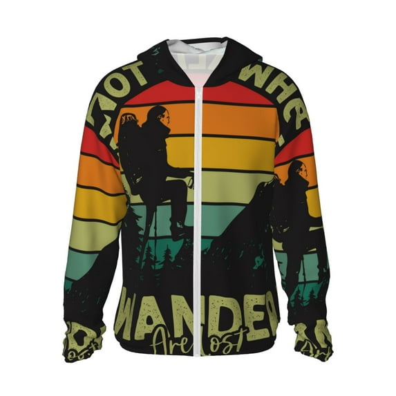 Gaeub Not All Who Wander Are Lost 1 Men's and Women's UPF 50+ Long-Sleeved Sun Protection Clothing, Fishing Shirt Long Sleeve Zip-X-Large
