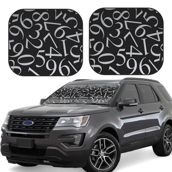 Gaeub Numbers Foldable Auto Sun Blocker Visor, Sunshade for Car Front Window, Keeps Your Vehicle Cool - Large