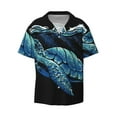 thumbnail image 1 of Gaeub Ocean Turtle Men's Lapel Short Sleeve Shirt, Relaxed Fit Shirt, Soft and Breathable for Outdoors Party Travel - Large, 1 of 7