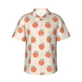 thumbnail image 1 of Gaeub Orange Peach Print Men's Hawaiian Shirt,Button Down Short Sleeves Shirts,Tropical Beach Casual Button Down Shirts,Small, 1 of 7