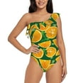 thumbnail image 1 of Gaeub Orange Women's One Shoulder Ruffle Tummy Control Swimwear for Swimming Surfing Beach Party - XX-Large, 1 of 8