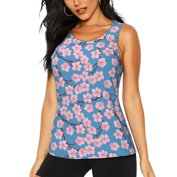 Gaeub Orchids Flowers Women's Workout Tank Tops Lightweight Sleeveless Shirts for Women for Athletic Running Tennis Yoga - Medium