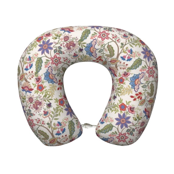Gaeub Paisley Flowers Print Memory Foam Travel Pillow,U-Shaped Neck Pillow,Head Neck Support Airplane Pillow,Flight Pillow for Traveling,Car,Home,Office,Washable Cover