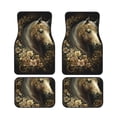 thumbnail image 1 of Gaeub Palatial Gold Pattern Horse Print 4 Pieces Car Floor Mats Car,Universal Car Carpet Mats,Fit for SUV, Vans, Sedans,Trucks, 1 of 6