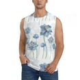 thumbnail image 1 of Gaeub Pale Blue Lotus Flowers Men's Sleeveless Muscle Shirts Workout Tank Tops, Odor Protection and Comfortable - 3X-Large, 1 of 8