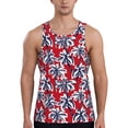 thumbnail image 1 of Gaeub Palm Tree Pattern on Red Men's Athletic Tank Top, Workout Sleeveless Shirts, Running Tank Tops for Gym, Running, Training - Small, 1 of 9