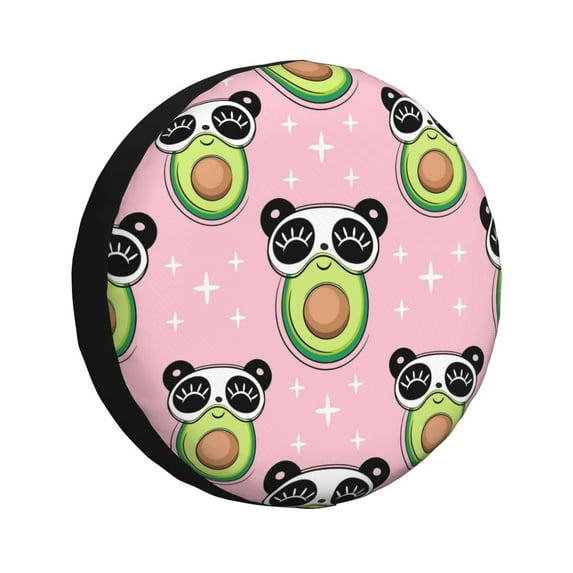 Gaeub Panda Avocado 14-17in Tire Cover, Spare Tire Cover, for Camper Caravan, Trailer, Car, Truck, SUV, Jeep - 16 inch