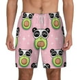 thumbnail image 1 of Gaeub Panda Avocado Mens Swim Trunks Stretch Beach Shorts Quick Dry for Men Swim Shorts Swimwear with Pockets- Large, 1 of 9