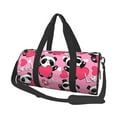 thumbnail image 1 of Gaeub Panda Heart Valentine Pink Lightweight Travel Cylinder Bag Gym Tote Bag Sports Training Duffle Bag with Pockets and Straps, 1 of 8