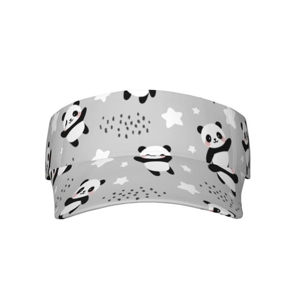 Gaeub Pandas Sun Visor Hats with Empty Top and Adjustable, UV Protection for Golf Tennis Cycling Running