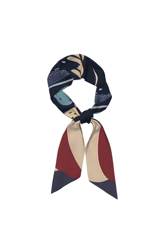 Patriotic Bulldog Art Printed Silk Feeling Scarf  Satin Head Scarf for Women,Silk Neck Scarf,Scarves,ashion Silky Satin Headscarf Wrap, Neck Scarves For Handbag Accessories