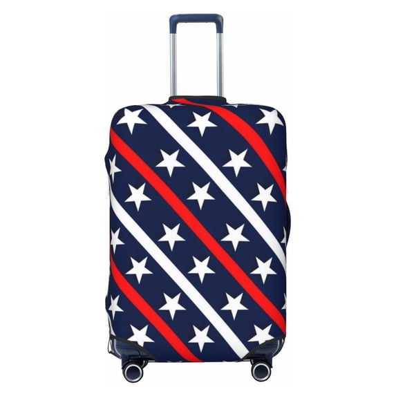Gaeub Patriotic Star Pattern Elastic Luggage Cover with Concealed Zipper Dust-Proof Luggage Cover Protector - 18-32 inch - Medium