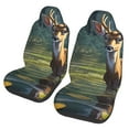 Gaeub Peaceful Deer Lily Pond Full Set Car Seat Covers with Soft Padding Universal Auto Front