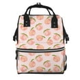 thumbnail image 1 of Gaeub Peach With Leaves Print Mummy Diaper Bag Backpack,Durable Maternity Baby Nappy Casual Shoulder Bags,Travel Hiking Outdoor Pack, 1 of 6