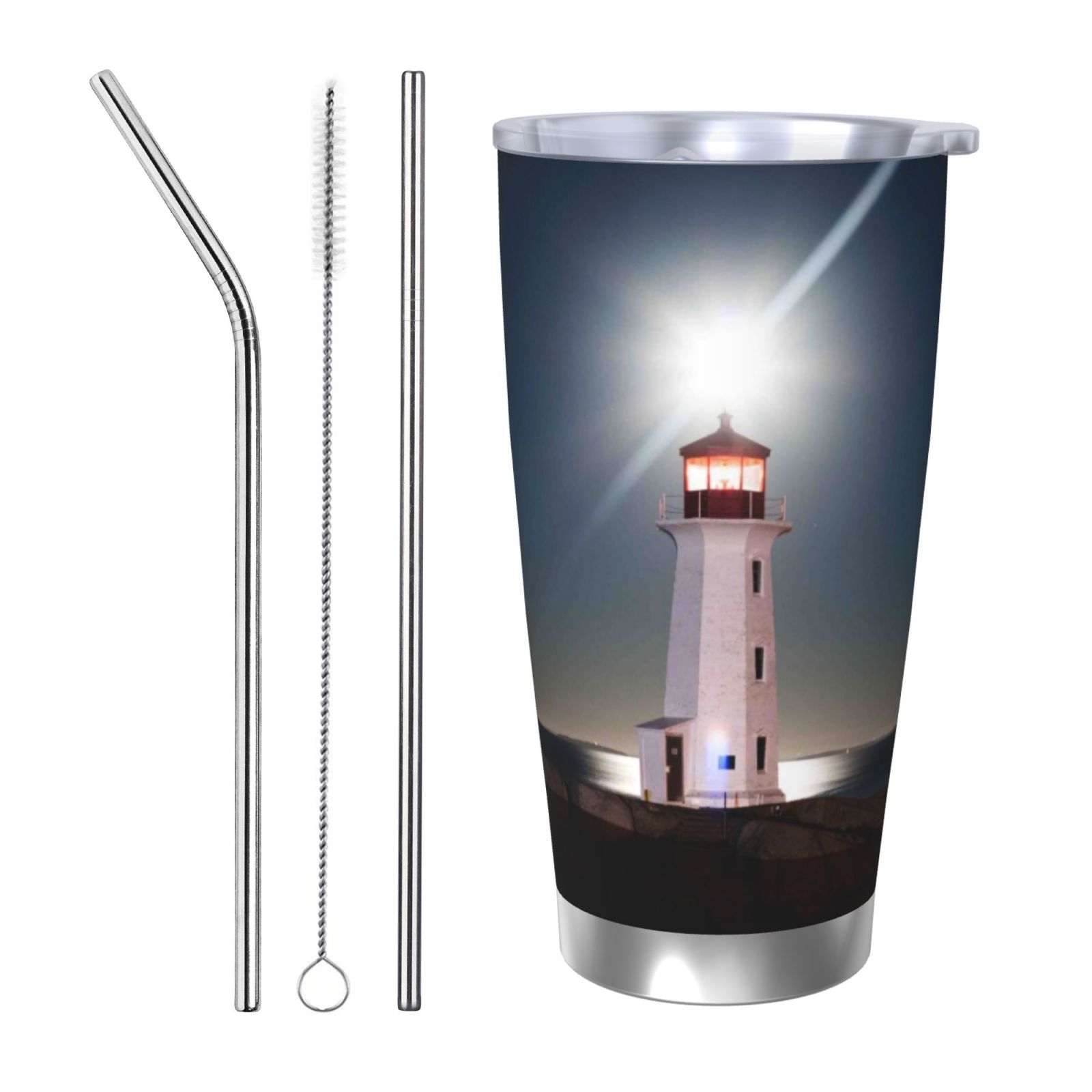 Gaeub Peggy's Cove Lighthouse Print 20-Ounce Stainless Steel Car Cup ...