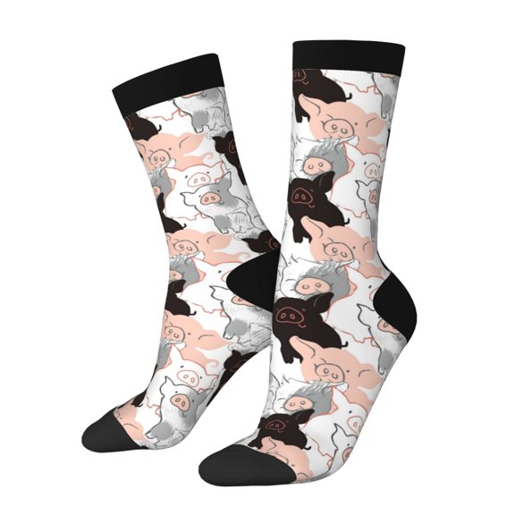 Gaeub Pigs Print Adult Crew Socks,Mid-Calf Socks,Stylish & Comfortable Adult Socks for Men & Women,Crew Athletic Socks for Sport Running Traveling