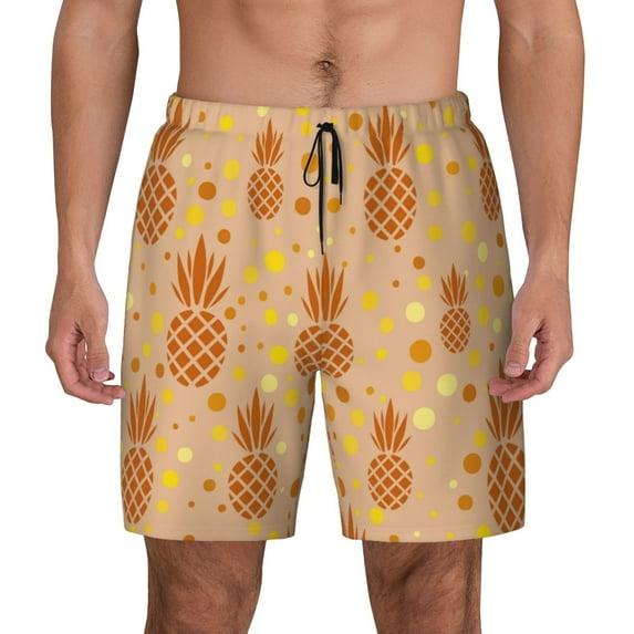 Gaeub Pineapples Mens Swim Trunks Stretch Beach Shorts Quick Dry for Men Swim Shorts Swimwear with Pockets- 3X-Large
