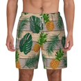 thumbnail image 1 of Gaeub Pineapples Palm Leaves Mens Swim Trunks Stretch Beach Shorts Quick Dry for Men Swim Shorts Swimwear with Pockets- XX-Large, 1 of 9
