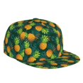 thumbnail image 1 of Gaeub Pineapples with Palm Leaves Flat Bill Snapback Hats Baseball Caps with Adjustable for Running Workouts and Outdoor Activities, 1 of 9