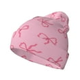 thumbnail image 1 of Gaeub Pink Bows Print Unisex Knitted Hat,Warm Winter Beanie,Unisex Fashion Knit Cuffed Cap,Ski Hat for Men and Women, 1 of 6