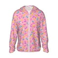 thumbnail image 1 of Gaeub Pink Donut Men's and Women's UPF 50+ Long-Sleeved Sun Protection Clothing, Fishing Shirt Long Sleeve Zip - XX-Large, 1 of 9