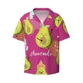 thumbnail image 1 of Gaeub Pink Green Avocado Men's Lapel Short Sleeve Shirt, Relaxed Fit Shirt, Soft and Breathable for Outdoors Party Travel - 3X-Large, 1 of 7