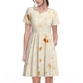 thumbnail image 1 of Gaeub Pita Tortilla Print Womens Dresses,Casual Short Sleeve Tunic,Summer Midi Dress for Women,Women's Short sleeve Dress, 1 of 6