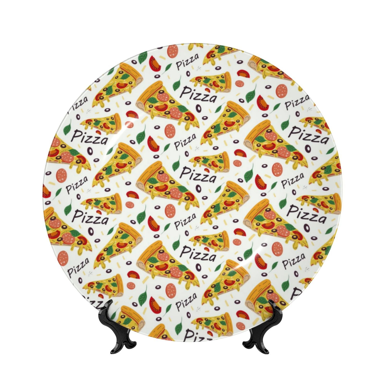 Gaeub Pizza Slices Print Ceramic Plate,Dinner Plates,Bone China ...