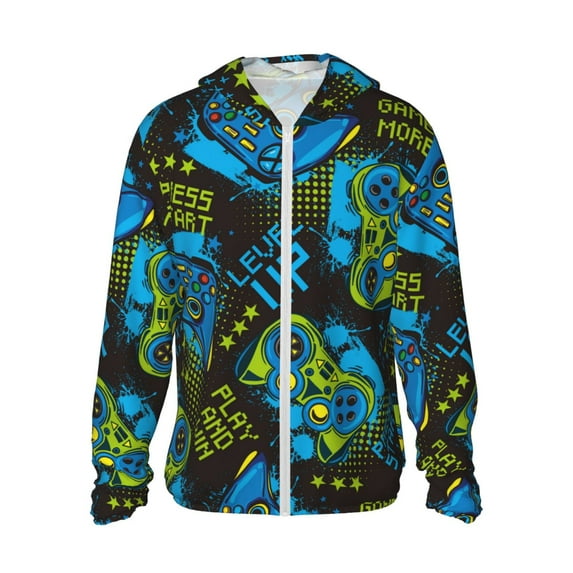 Gaeub Play Game Men's and Women's UPF 50+ Long-Sleeved Sun Protection Clothing, Fishing Shirt Long Sleeve Zip - X-Large