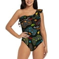 thumbnail image 1 of Gaeub Play Game3 Women's One Shoulder Ruffle Tummy Control Swimwear for Swimming Surfing Beach Party - XX-Large, 1 of 8