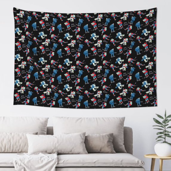 Gaeub Play Hockey Print Tapestry Wall Hanging(60x40 inches),Tapestry Home Decor,Wall Art for Living Room Bedroom Home Decor