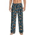 Gaeub Playful Foxes Forest Blues Mens Pajama Pants,Lounge Pants With