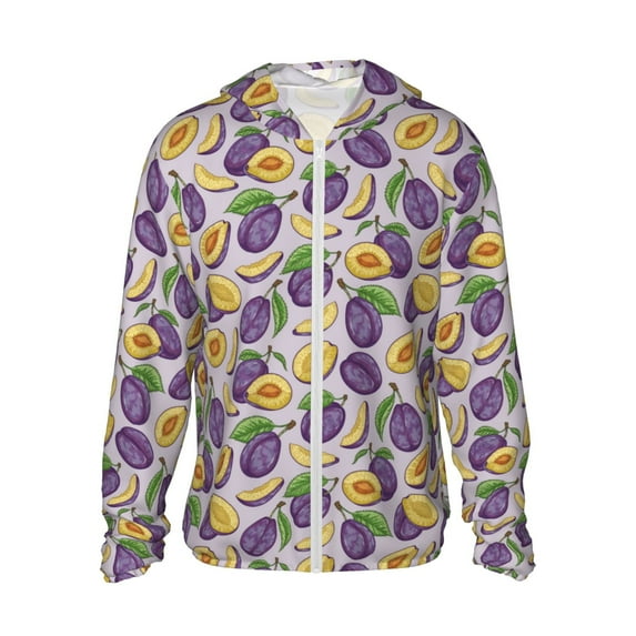 Gaeub Plum Men's and Women's UPF 50+ Long-Sleeved Sun Protection Clothing, Fishing Shirt Long Sleeve Zip-3X-Large