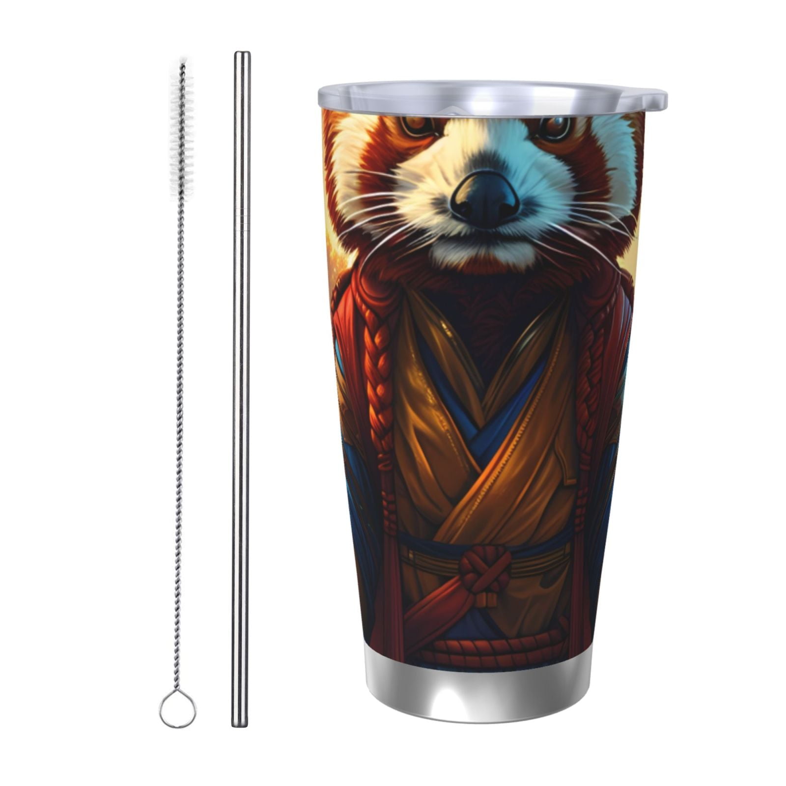 Gaeub Prairie Meditating Raccoon Print 20-Ounce Stainless Steel Car Cup ...