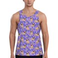 thumbnail image 1 of Gaeub Pugs and Flowers Men's Athletic Tank Top, Workout Sleeveless Shirts, Running Tank Tops for Gym, Running, Training - Large, 1 of 9