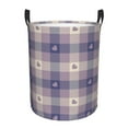 thumbnail image 1 of Gaeub Purple Floral Gingham Check Plaid Dirty Clothes Storage Basket, Toy Storage Bin for Storing Clothing, Diapers, Toys - Small, 1 of 8
