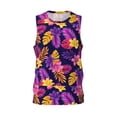 thumbnail image 1 of Gaeub Purple Flower Men's Mesh Basketball Jersey, Quick-Drying Sleeveless Top S-4XL, Loose Muscle Tank Top -X-Large, 1 of 9